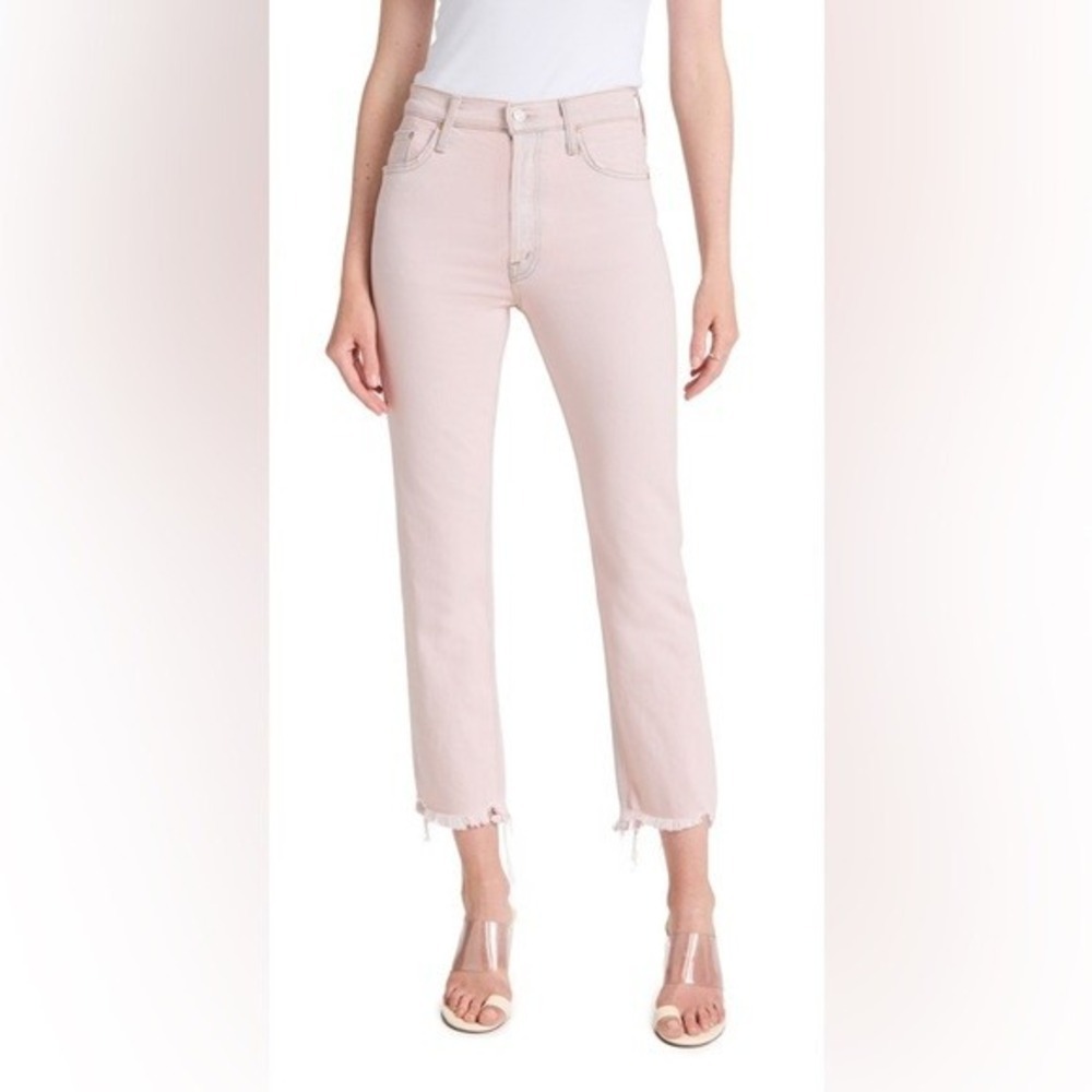 MOTHER The Tomcat Ankle Jeans Dunked In Trouble‎ Pink Blue Size 25 NEW Sample